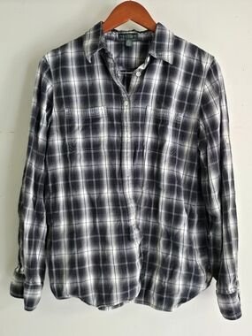 Lauren Ralph Lauren Black & Gray Plaid Button-Down Shirt